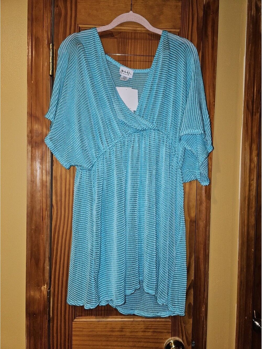 Jordan Taylor Aqua Turquoise Mesh Swimsuit Cover Up Size 1x Nwt